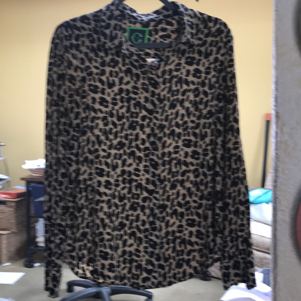 C. Wonder silk leopard blouse